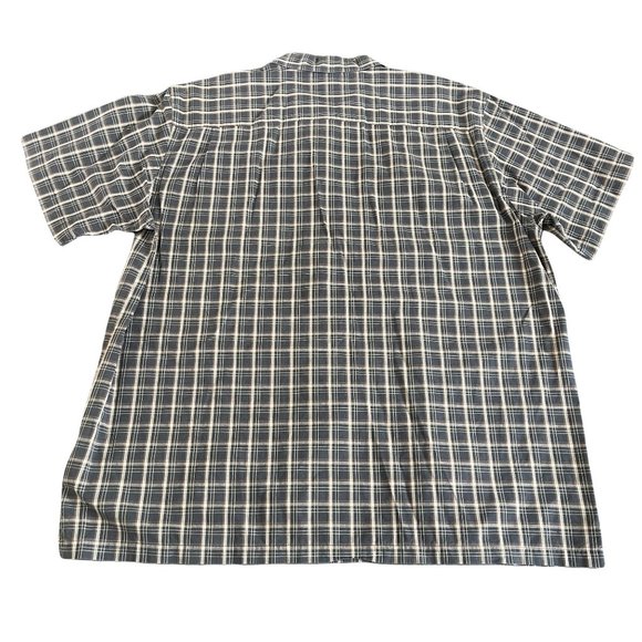 Columbia 100% Cotton Gray Plaid SS Button Up Shirt, Size XL - Picture 2 of 6